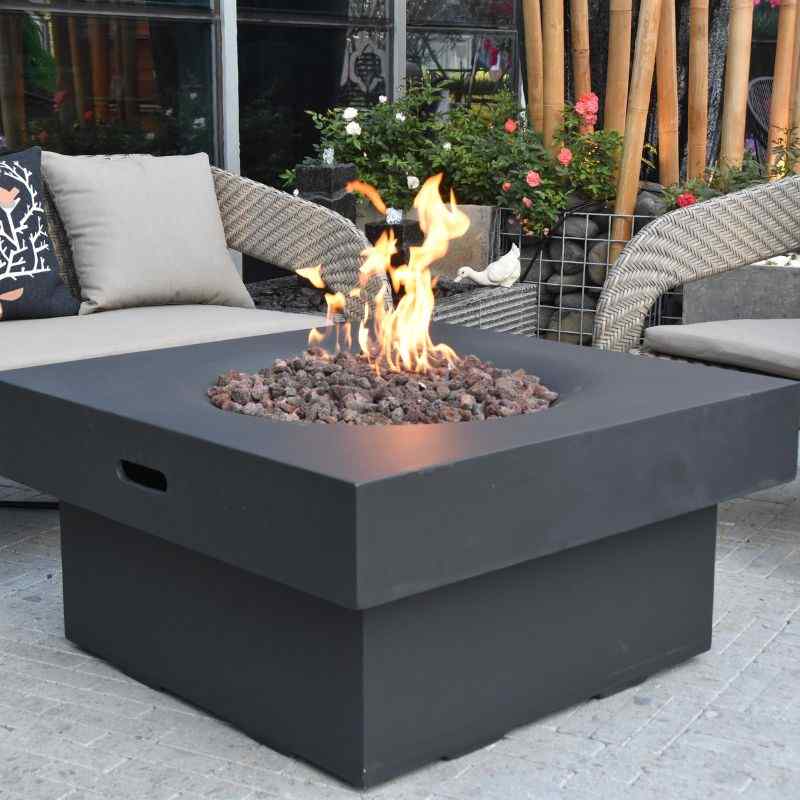 Modeno Branford Fire Table with Flame set up backyard