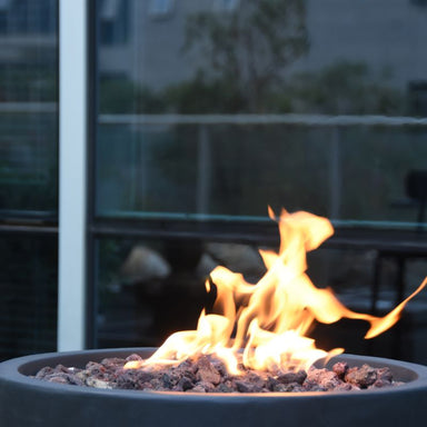 Modeno Exeter Fire Pit Dark Gray Flame Close up