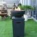 Modeno Exeter Fire Pit Side Angle backyard set up