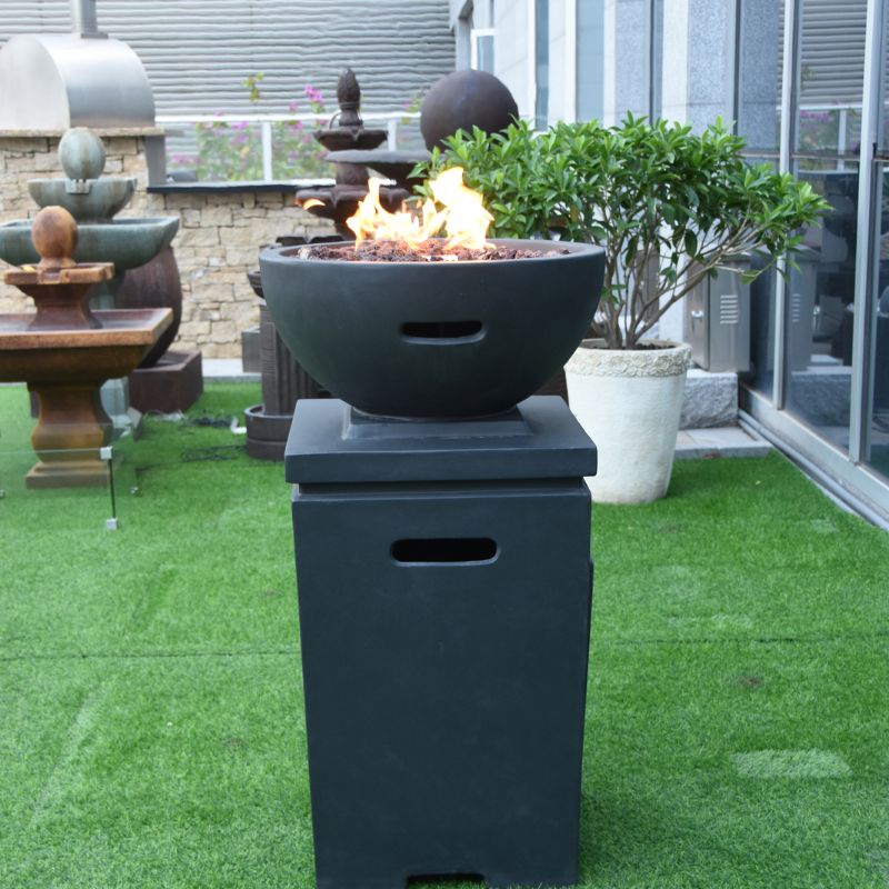 Modeno Exeter Fire Pit Side Angle backyard set up