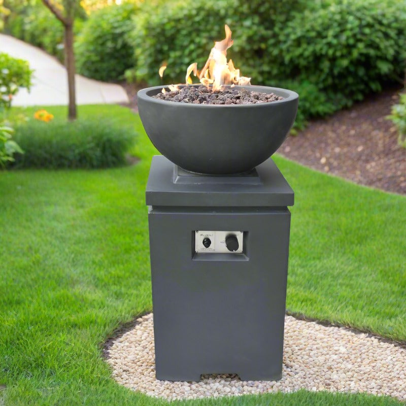 Modeno Exeter Fire Pit with flame Full Set up Outdoor