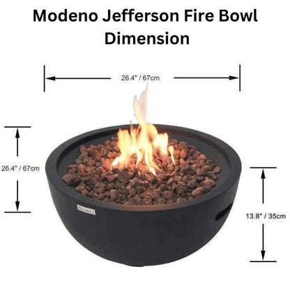 Modeno Jefferson Fire Bowl Dimensions