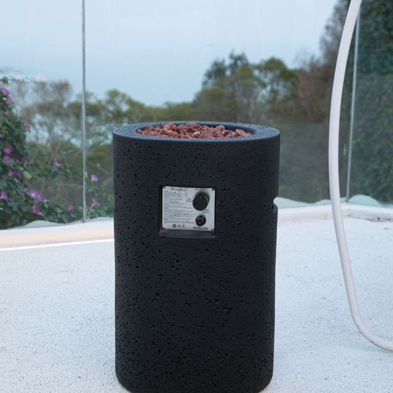 Modeno Lava Tube Fire Pit front No flame balcony