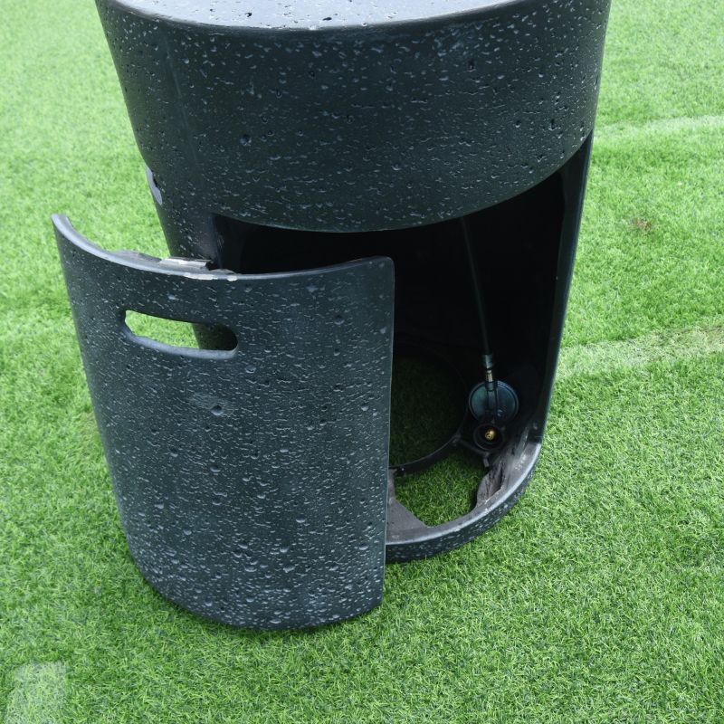 Modeno Lava Tube Fire Pit Internal view with hose