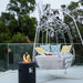 Modeno Lava Tube Fire Pit near swing Balcony Set up