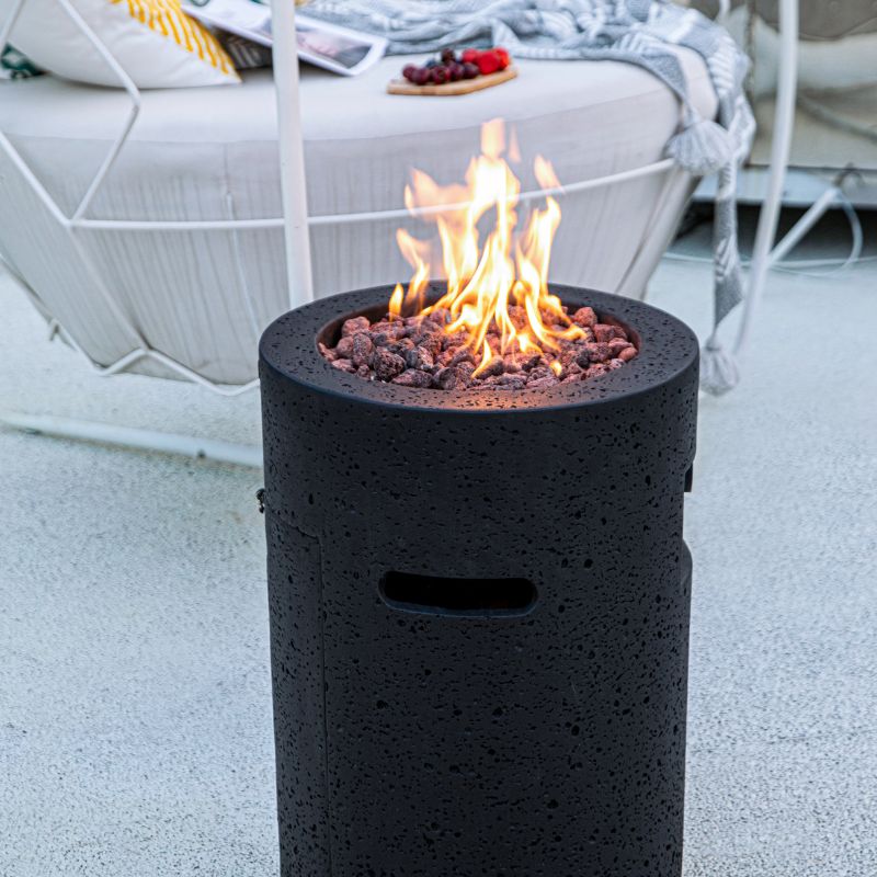 Modeno Lava Tube Fire Pit with flame outdoor heating