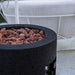 Modeno Lava Tube Fire Pit With Lava Rocks close up look