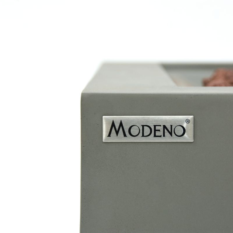 Modeno Ridgefield Fire Pit Logo Close Up Look