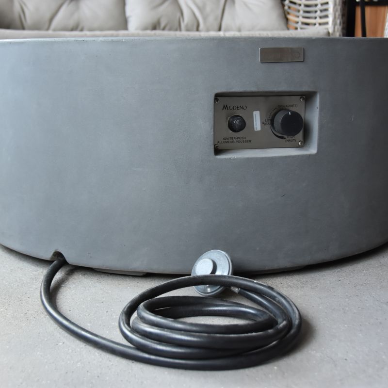 Modeno Tramore Fire Table with connected hose