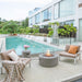 Modeno Tramore Fire Table with windscreen Outdoor Poolside