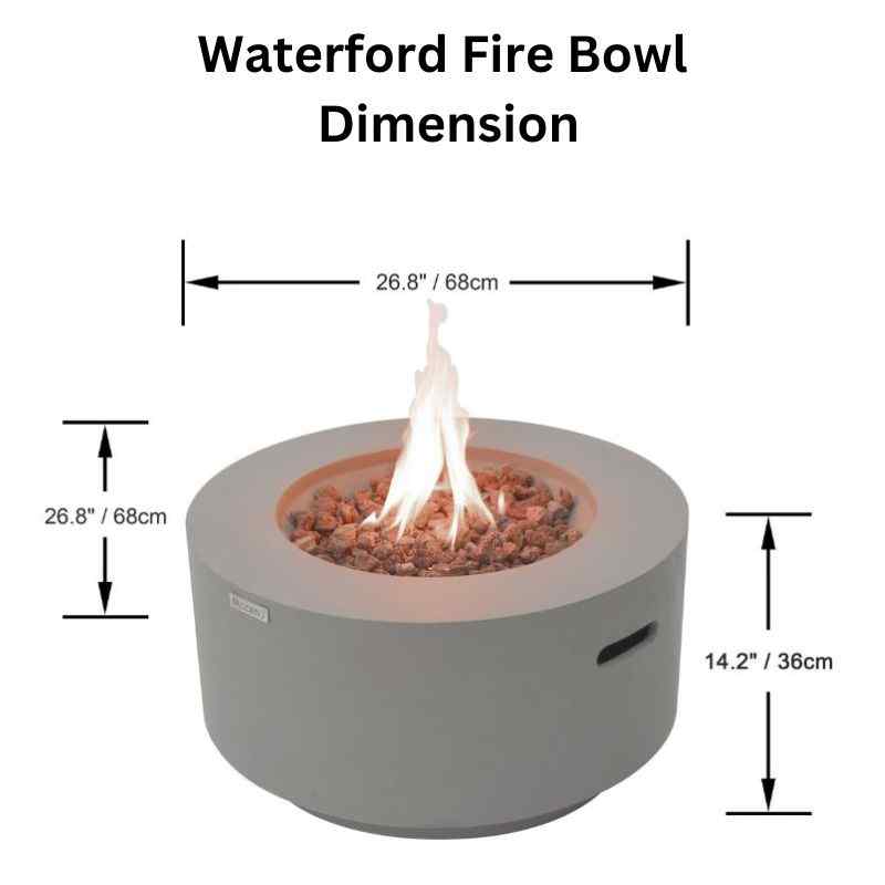 Modeno Waterford Fire Table Dimensions