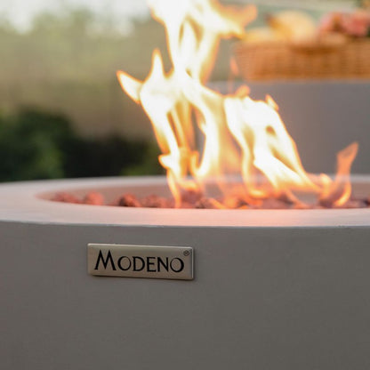 Modeno Waterford Fire Table Logo with flame set up