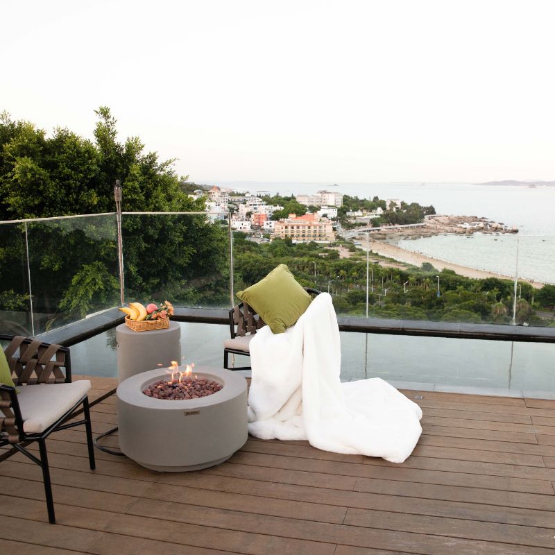 Modeno Waterford Fire Table with flame balcony set up
