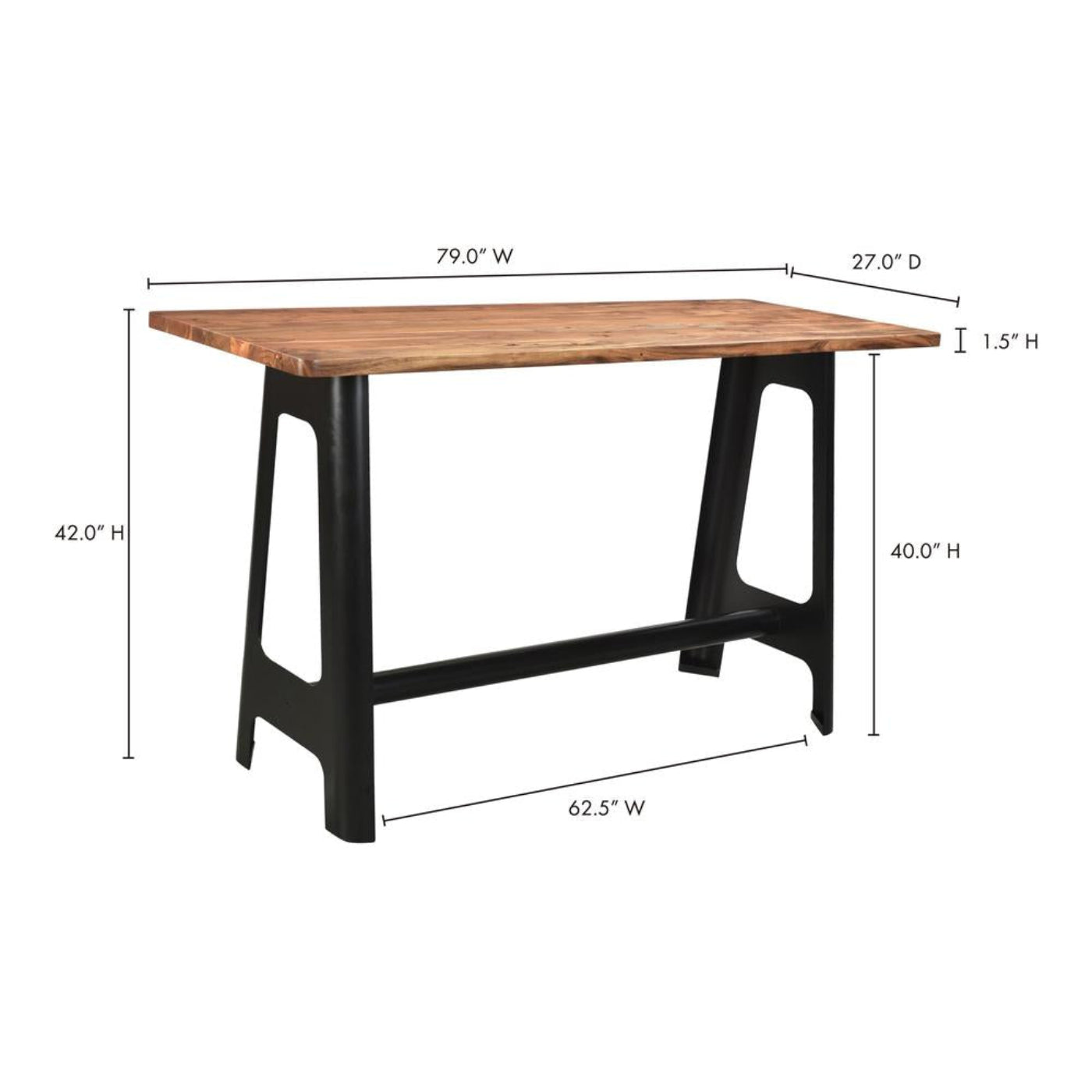 Moe's Home Collection Craftsman Bar Table (UH-1016-24) - UH-1016-24