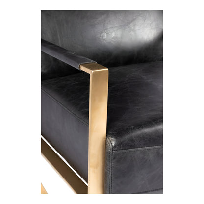 Moe's Home Collection Paradiso Chair Onyx Black Leather - PK-1083-02