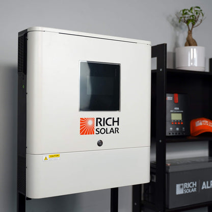 Rich Solar 6500S | 6500 Watt (6.5kW) 48 Volt Off-Grid Hybrid Solar Inverter | Premium 6500W 48V Hybrid Inverter for Campers, Cabins, Tiny Homes, ADUs, RVs, Off-Grid | Huge LCD Touchscreen with Ambient Lights  - RS-H6548S