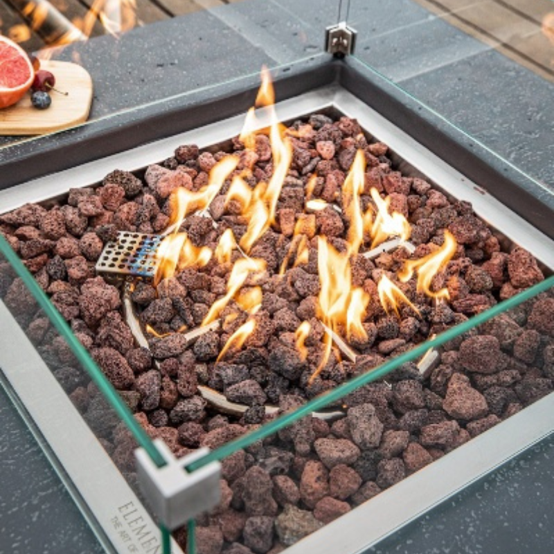 Manhattan Fire Table with Flame closeup