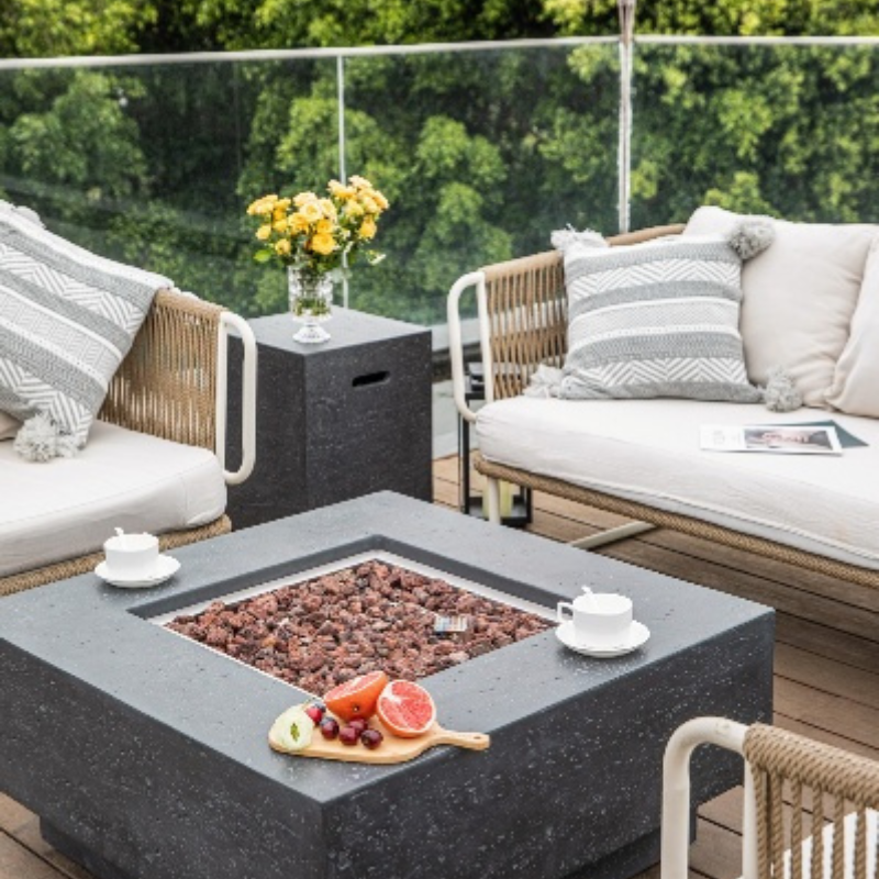 Manhattan Fire Table with tank cover and sofas