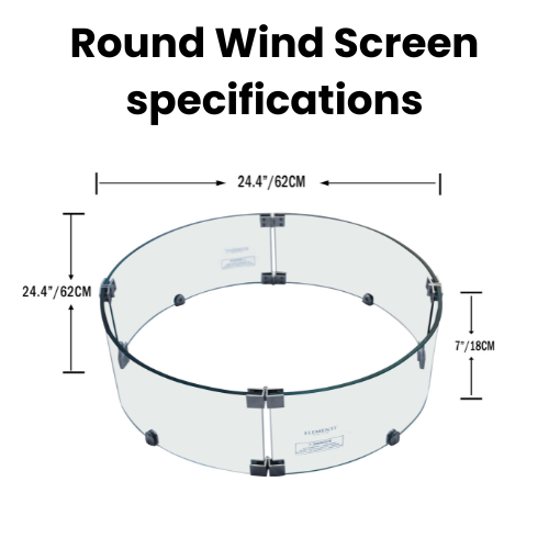 Elementi Round Wind Screen for Columbia, Manchester, Boulder & Metropolis Fire Tables