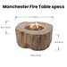 Manchester Fire Table Specs