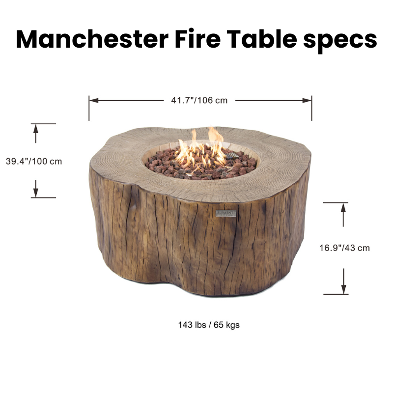 Manchester Fire Table Specs