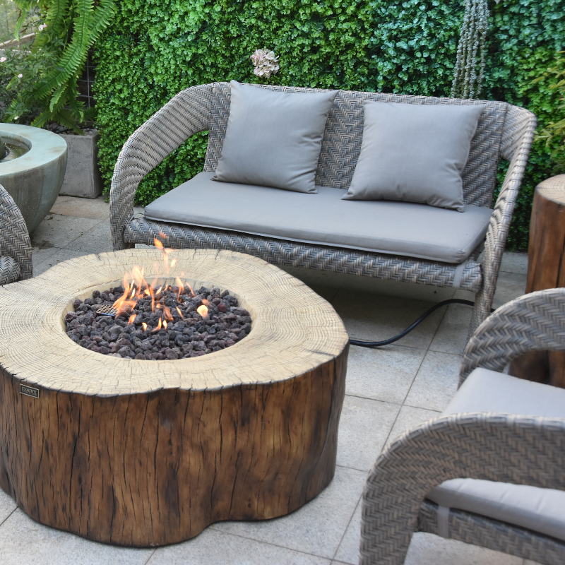 Manchester Fire Table with Flame Outdoor Couched Around
