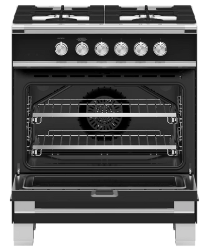 Fisher Paykel 30" Series 7 Classic 4 Burner Gas Range Black - OR30SCG4B1