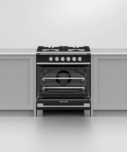 Fisher Paykel 30" Series 7 Classic 4 Burner Gas Range Black - OR30SCG4B1