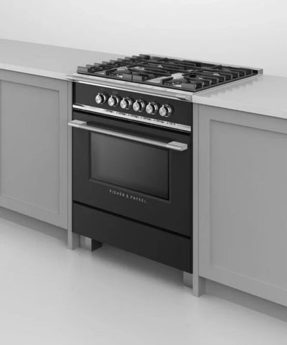 Fisher Paykel 30" Series 7 Classic 4 Burner Gas Range Black - OR30SCG4B1