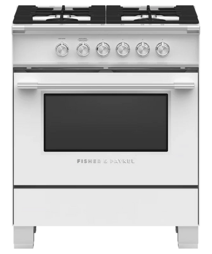 Fisher Paykel 30" Series 7 Classic 4 Burner Gas Range White - OR30SCG4W1