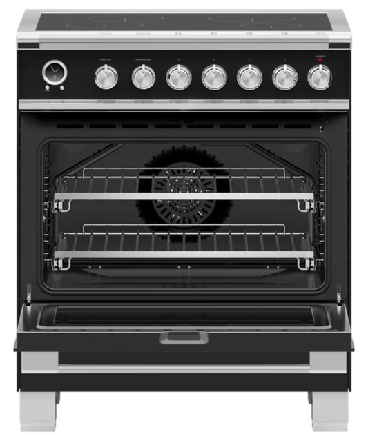 Fisher Paykel 30" Series 9 Classic 4 Zone Induction Self-Cleaning Range Black - OR30SCI6B1
