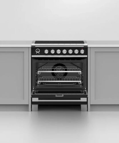 Fisher Paykel 30" Series 9 Classic 4 Zone Induction Self-Cleaning Range Black - OR30SCI6B1