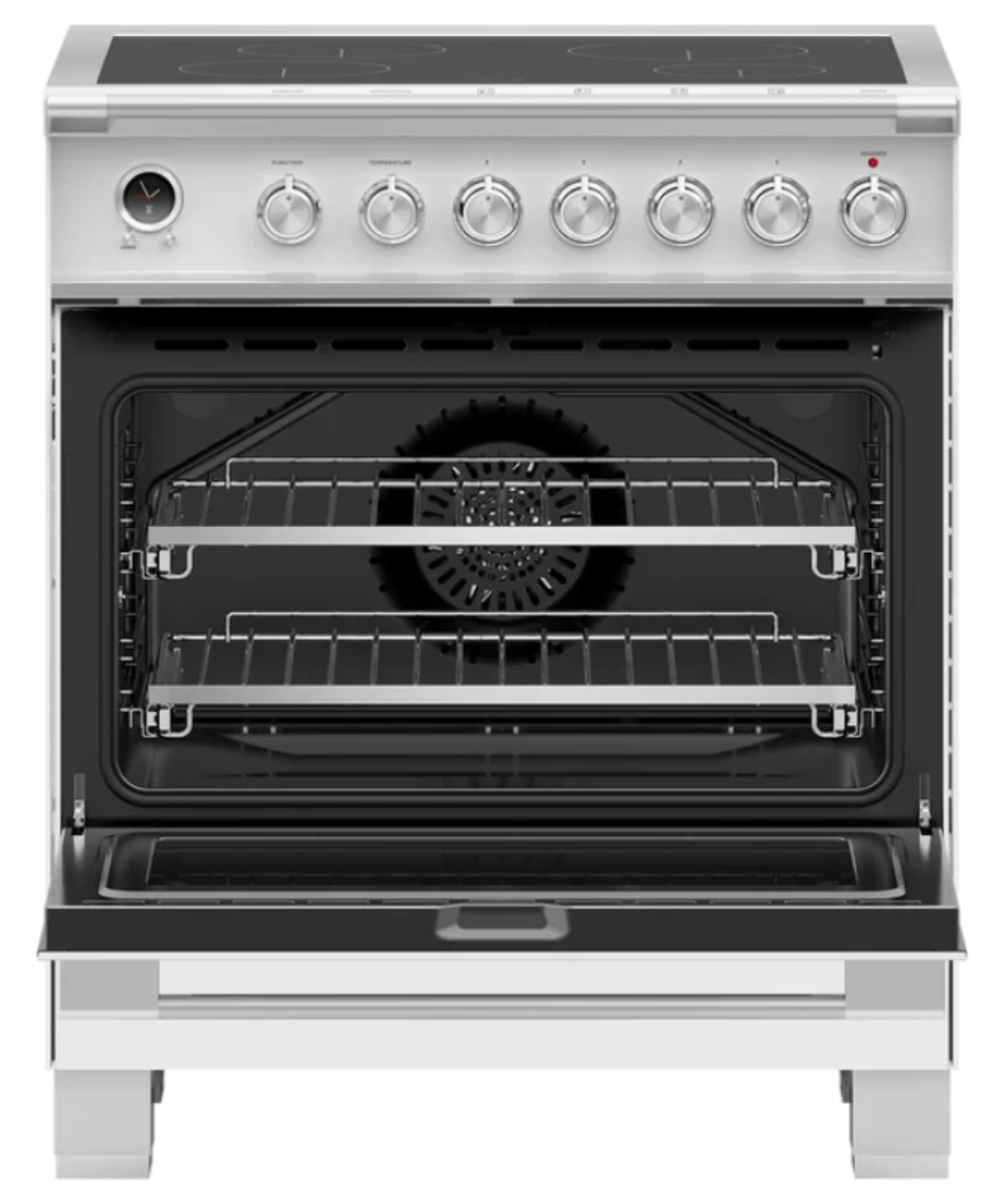 Fisher Paykel 30" Series 9 Classic 4 Zone Induction Self-Cleaning Range White - OR30SCI6W1