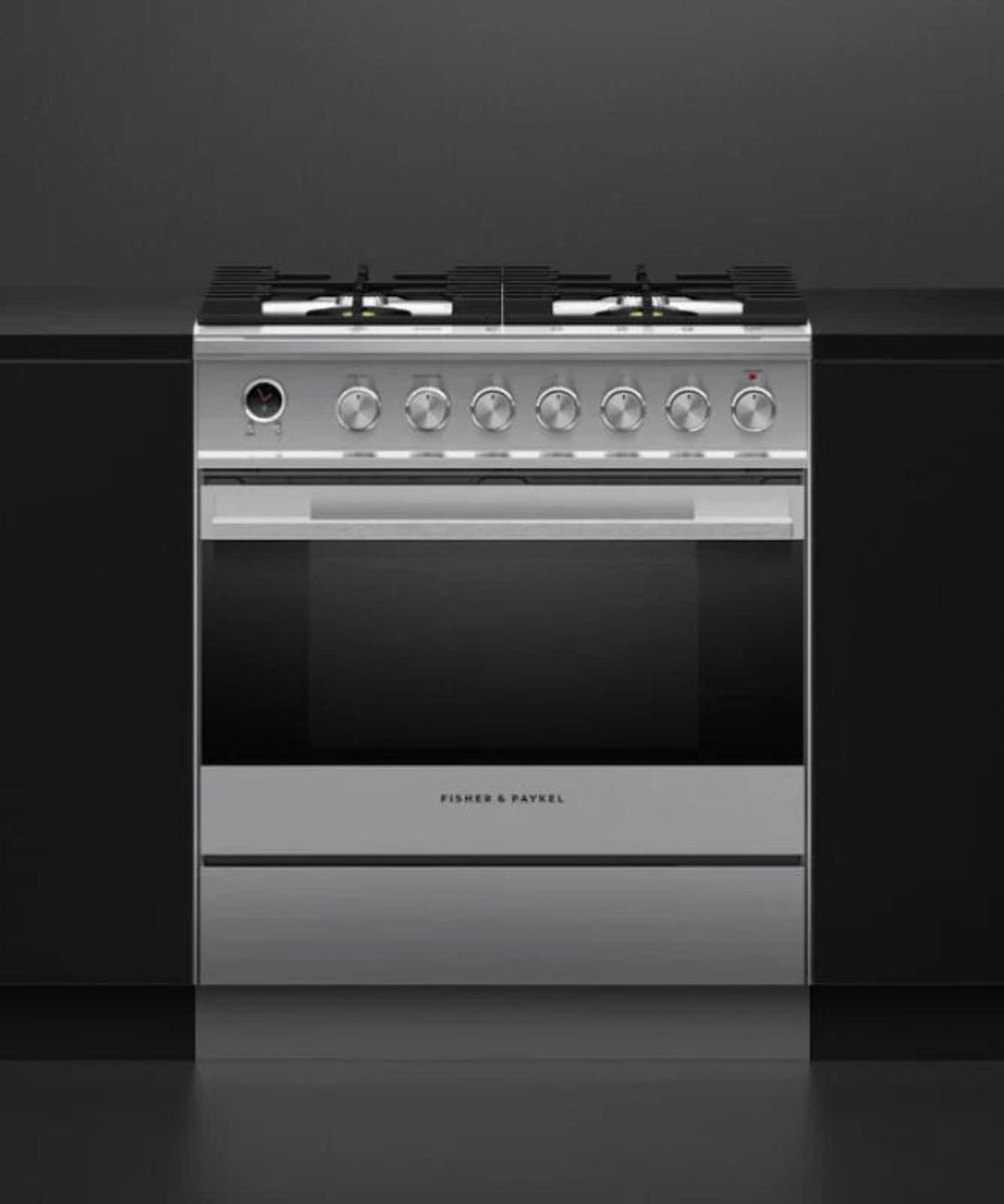 Fisher Paykel 30" Series 9 Contemporary 4 Burner Dual Fuel Self-Cleaning Range Stainless Steel - OR30SDG6X1