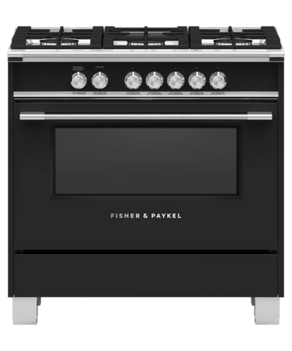 Fisher Paykel 36" Series 7 Classic 5 Burner Gas Range Black - OR36SCG4B1