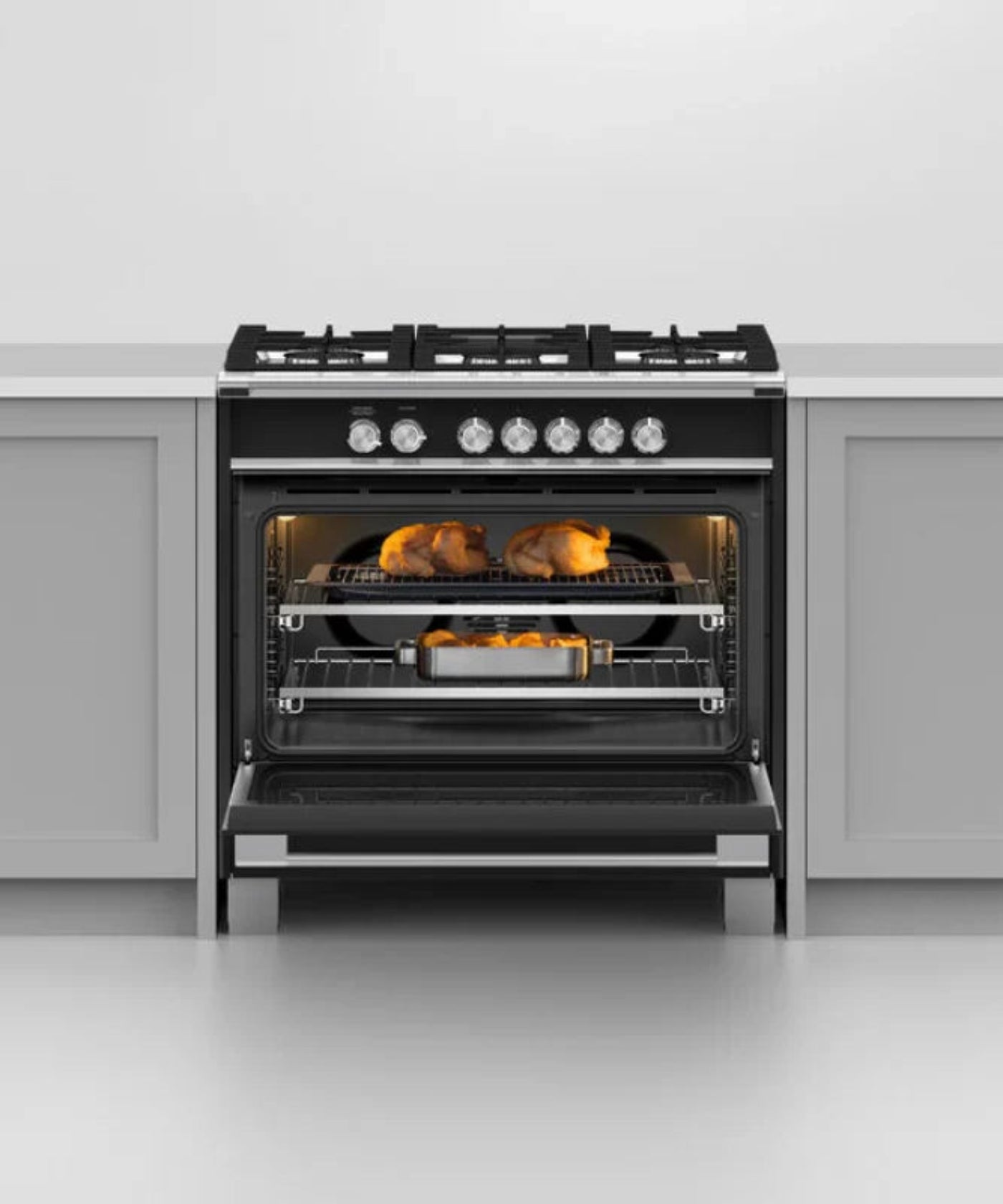 Fisher Paykel 36" Series 7 Classic 5 Burner Gas Range Black - OR36SCG4B1