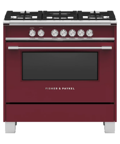 Fisher Paykel 36" Series 7 Classic 5 Burner Gas Range Red - OR36SCG4R1