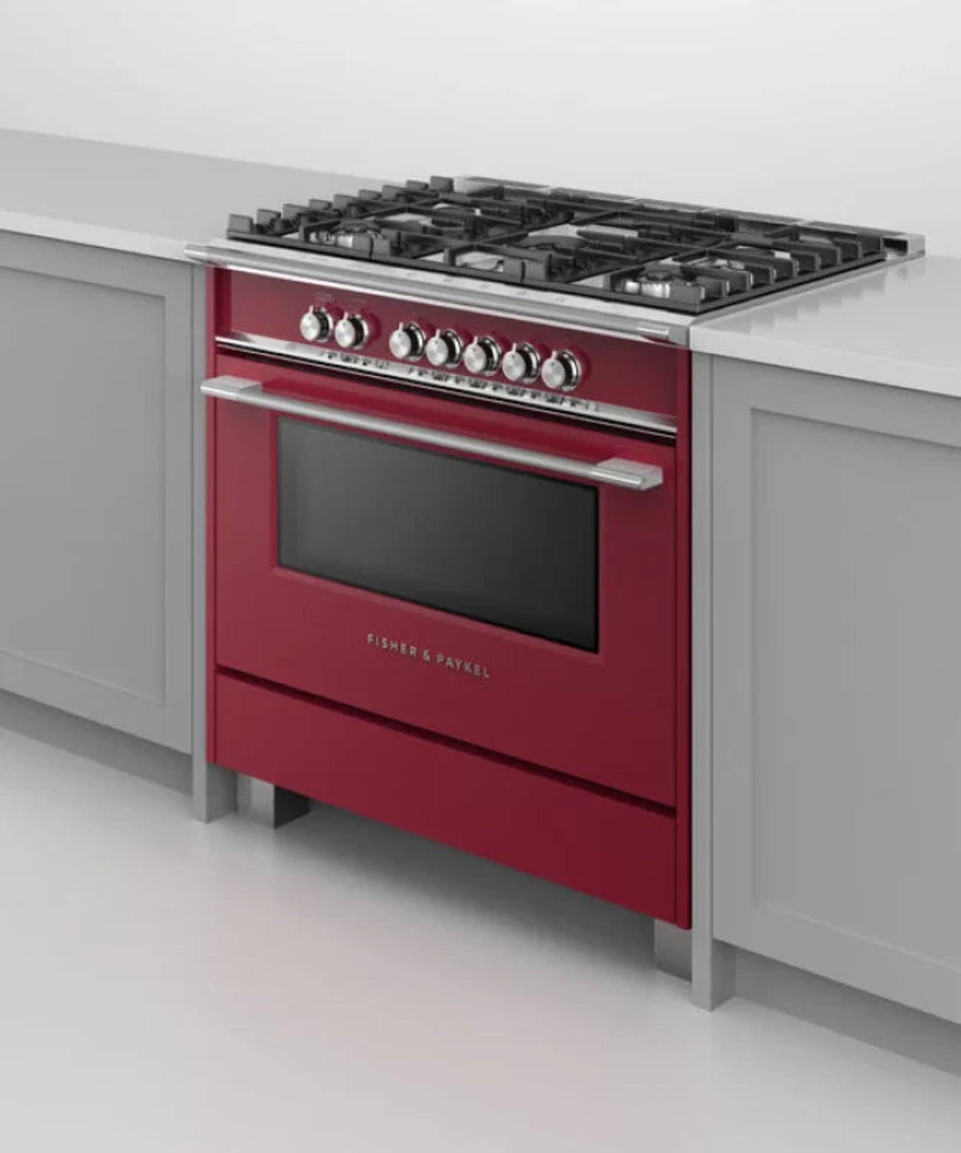 Fisher Paykel 36" Series 7 Classic 5 Burner Gas Range Red - OR36SCG4R1