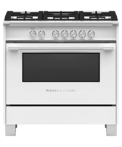 Fisher Paykel 36" Series 7 Classic 5 Burner Gas Range White - OR36SCG4W1