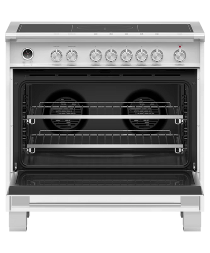 Fisher Paykel  36" Series 9 Classic 5 Zone Induction Self-Cleaning Range, 2 SmartZones White - OR36SCI6W1