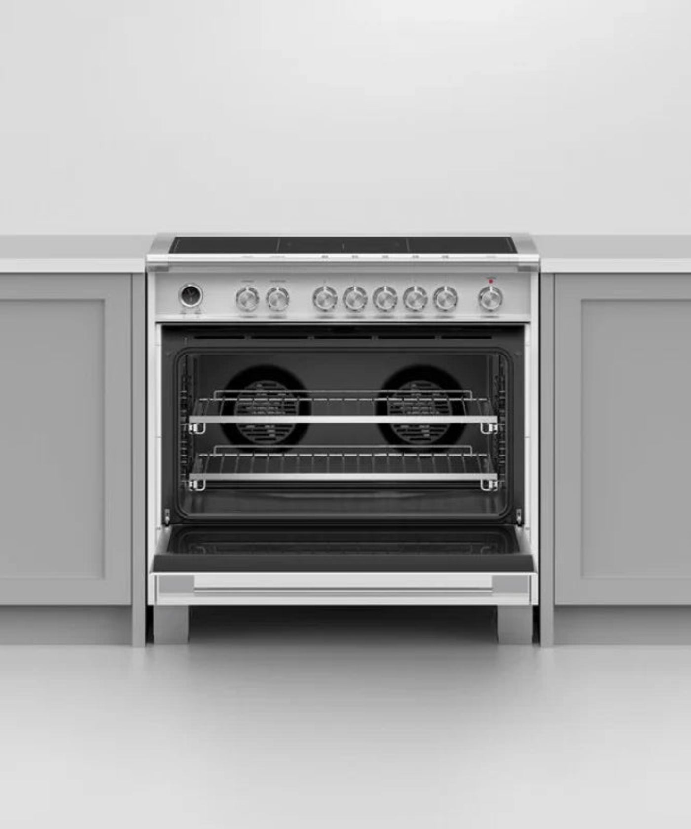 Fisher Paykel  36" Series 9 Classic 5 Zone Induction Self-Cleaning Range, 2 SmartZones White - OR36SCI6W1