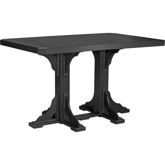 LuxCraft 4' x 6' Bar Height Poly Rectangular Table - P46RTBHBK