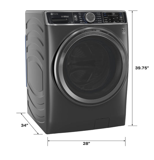 GE Appliances 5.5 cu. ft. Capacity Smart Front Load Steam Washer with UltraFresh Vent System+ and Smart Wash & Smart Rinse Carbon Graphite - PFW955SPWDS