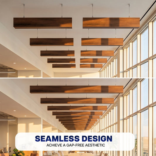 VIVO Wood Grain Acoustic Ceiling Beams (x4) - PP-CW03-4WD