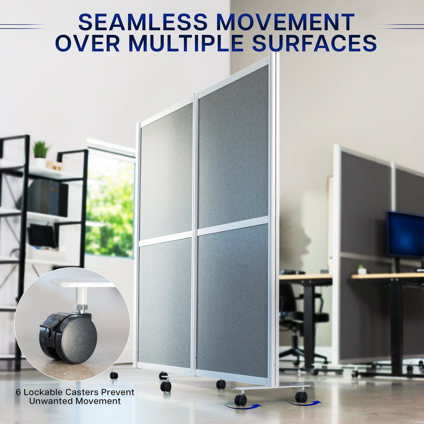 VIVO Mobile Modular Wall System Freestanding Room Dividers - PP-MWS63D-M