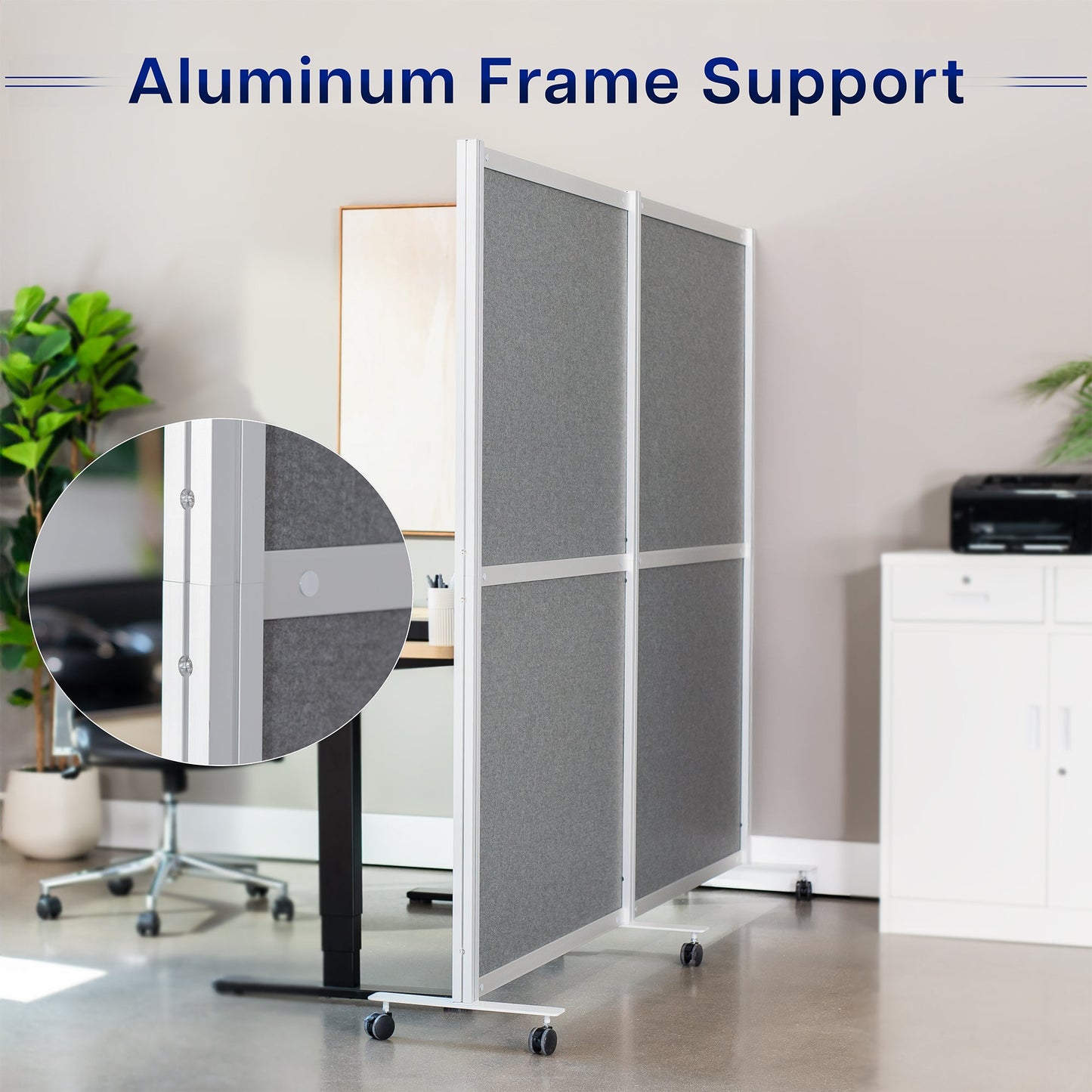 VIVO Mobile Modular Wall System Freestanding Room Dividers - PP-MWS63D-M