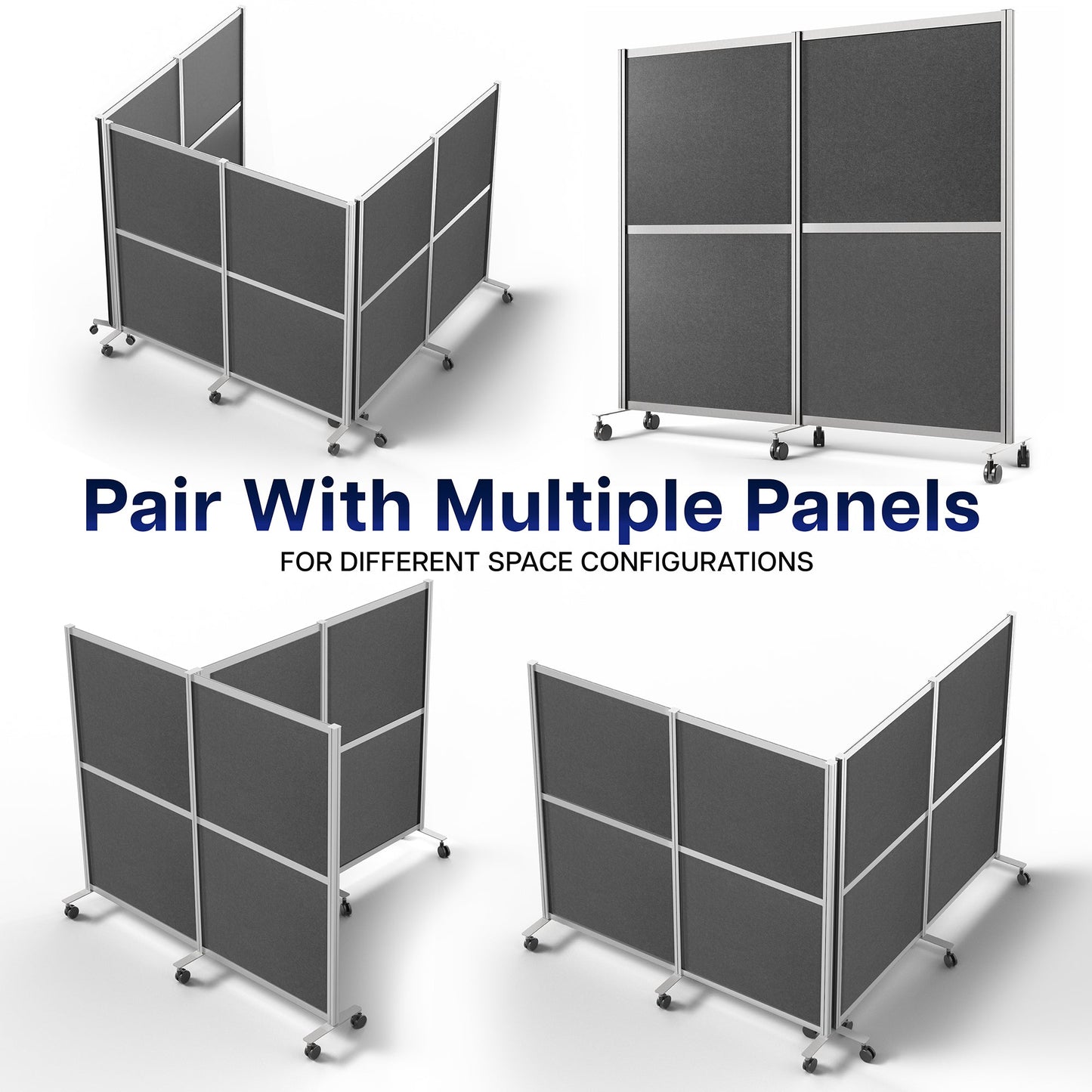VIVO Mobile Modular Wall System Freestanding Room Dividers - PP-MWS63D-M
