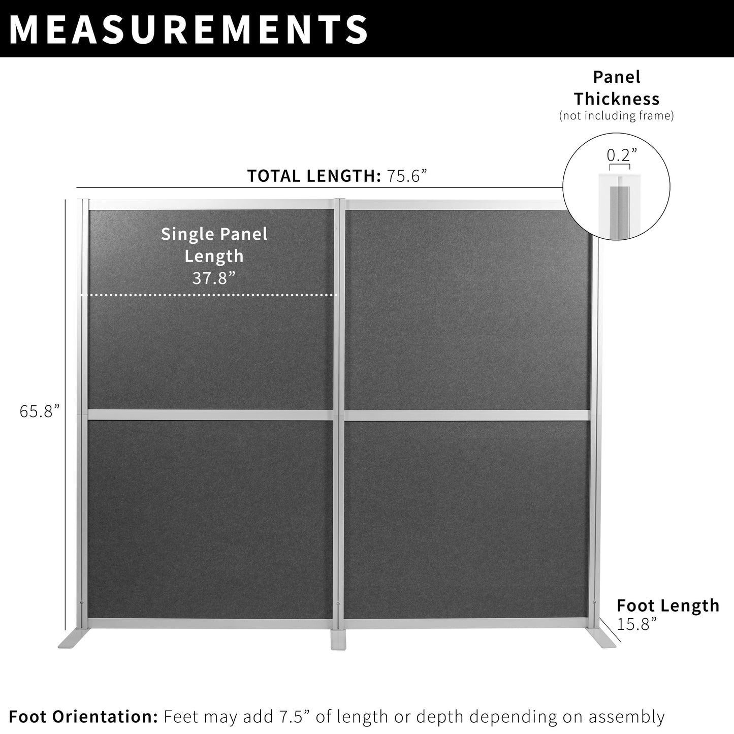 VIVO Modular Wall System Freestanding Room Dividers - PP-MWS63D