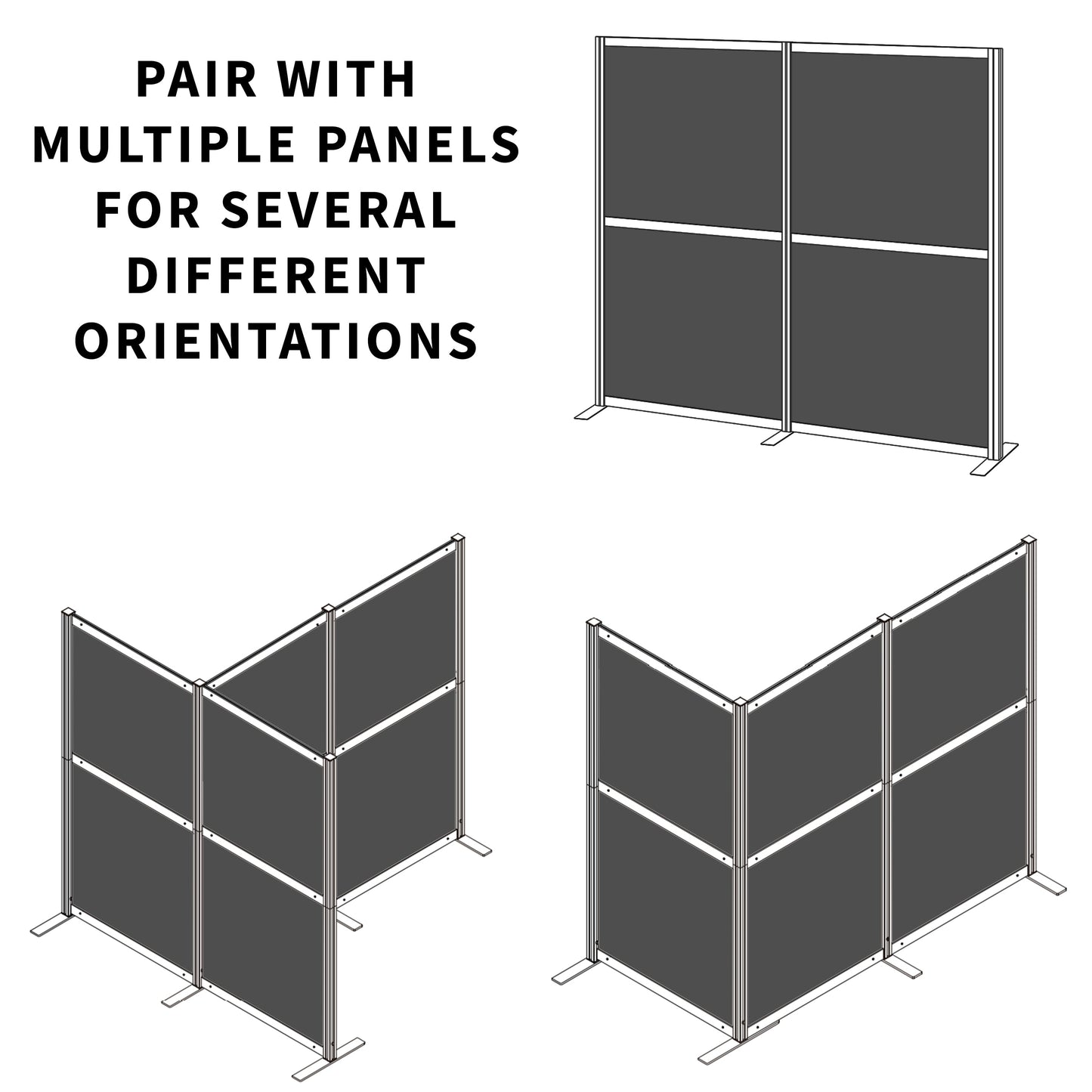 VIVO Modular Wall System Freestanding Room Dividers - PP-MWS63D