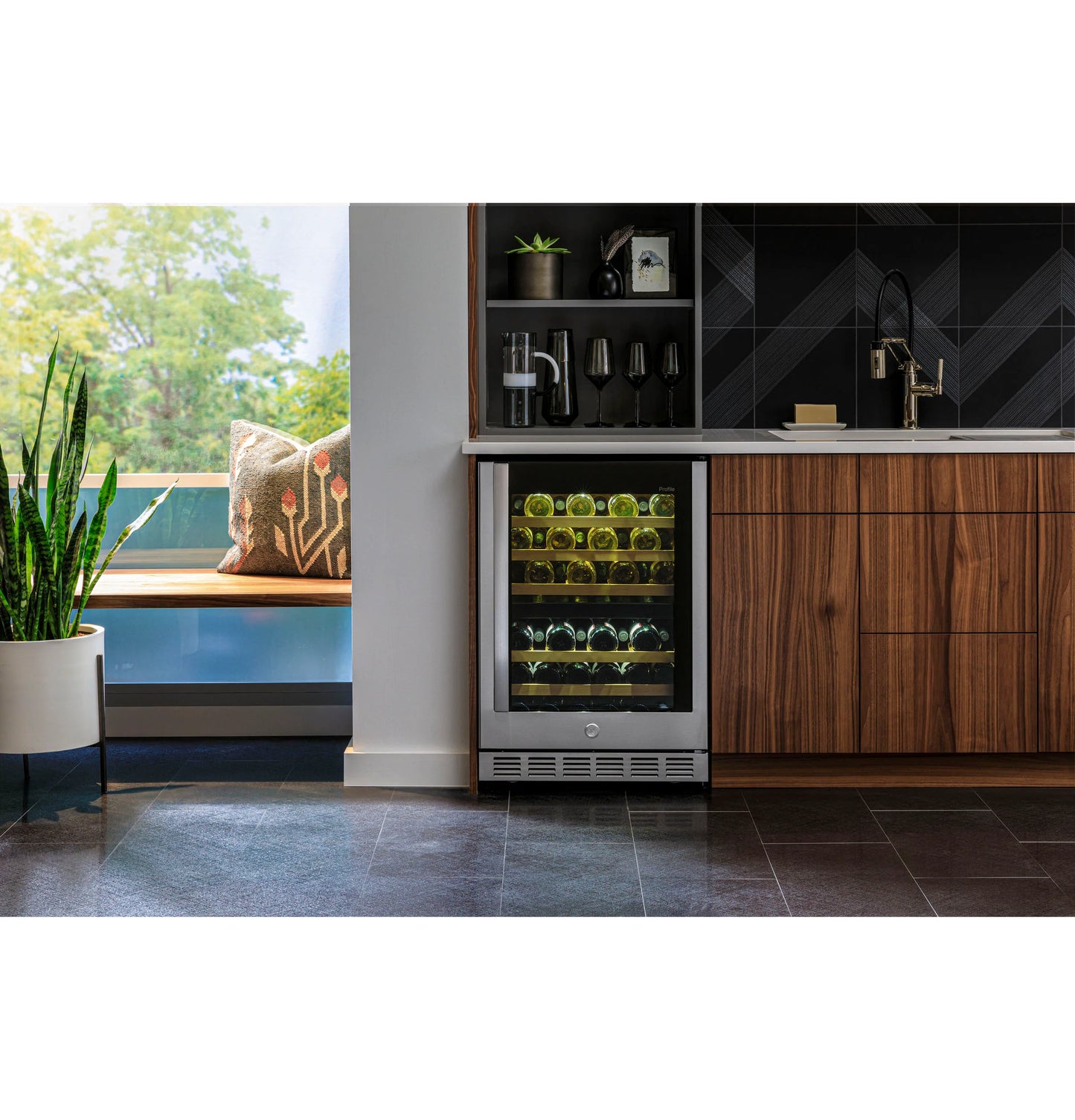 GE Profile PWS06DSPSS 44-Bottle Dual Zone Wine Cooler Stainless Steel